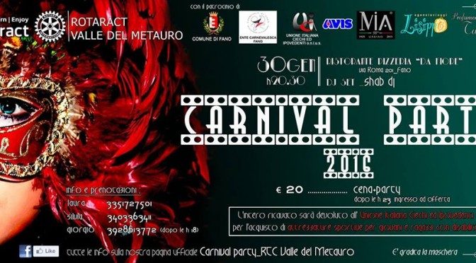 Carnival Party: la festa del Rotaract Club Valle del Metauro